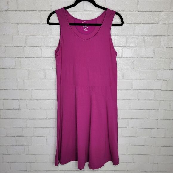 Prana Magenta Sleeveless Fitted Midi Dress - Picture 1 of 5